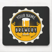 ブルワリパーソナライズされたービールボトルキャップバー マウスパッド (正面)
