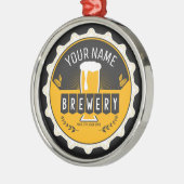 ブルワリパーソナライズされたービールボトルキャップバー メタルオーナメント (左)
