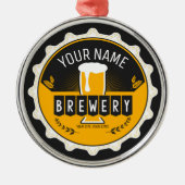 ブルワリパーソナライズされたービールボトルキャップバー メタルオーナメント (正面)