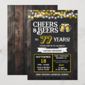 ブルワリーのお誕生日おめでとう 77歳のビールで乾杯 招待状 (正面/裏面)