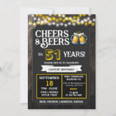ブルワリーの誕生日を51歳の「乾杯とビール」でお祝いしよう 招待状 (正面)