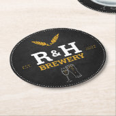 ブルワリーウェディングシャワービールドリンクコースターの好意 ラウンドペーパーコースター (アングル)