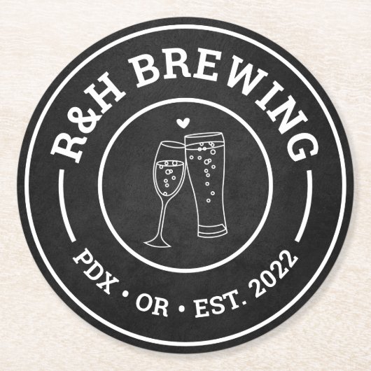 ブルワリーウェディングシャワービールドリンクコースターの好意 ラウンドペーパーコースター (正面)