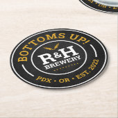 ブルワリーウェディングシャワービールドリンクコースターの好意 ラウンドペーパーコースター (アングル)