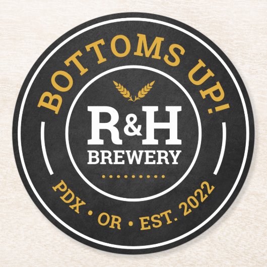 ブルワリーウェディングシャワービールドリンクコースターの好意 ラウンドペーパーコースター (正面)