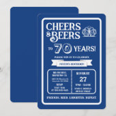 ブルワリーパブの誕生日おめでとう 70歳のビールで乾杯 招待状 (正面/裏面)