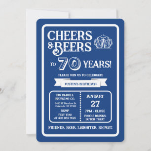 ブルワリーパブの誕生日おめでとう 70歳のビールで乾杯 招待状