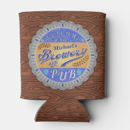 ブルワリーパブパーソナライズされたビールボトルキャップ 缶クーラー (裏面)