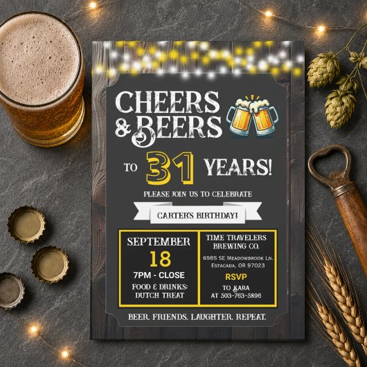 ブルワリー誕生日おめでとう「乾杯とビール」31歳 招待状