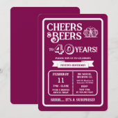 ブルワリー・サプライズで40周年を祝おう「Cheers and Beers」 招待状 (正面/裏面)