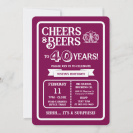 ブルワリー・サプライズで40周年を祝おう「Cheers and Beers」 招待状