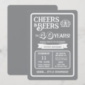 ブルワリー・サプライズで40周年を祝おう "Cheers and Beers" 招待状 (正面/裏面)