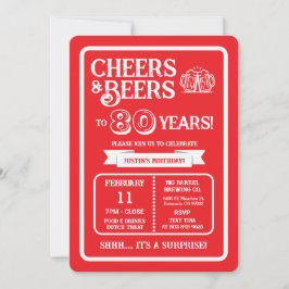 ブルワリー・サプライズで80周年を祝おう Cheers+and+Beers 招待状