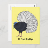 ブルワーのキジの鳥の漫画イラストレーション ポストカード (正面/裏面)