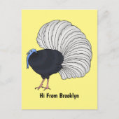 ブルワーのキジの鳥の漫画イラストレーション ポストカード (正面)