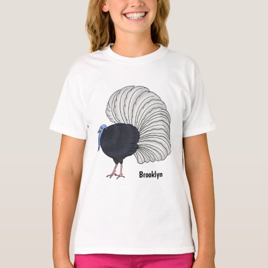 ブルワーのキジの鳥の漫画イラストレーション Tシャツ (正面)