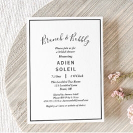 ブルンエレガントクモダンと泡立つブライダルシャワー 招待状