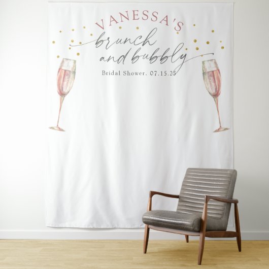 ブルンシンプルクと泡立つブライダルシャワーの背景 タペストリー (インサイチュ)