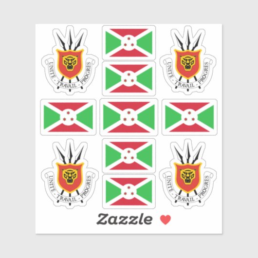 ブルンジの国のシンボル/武器と旗のコート シール (シート)