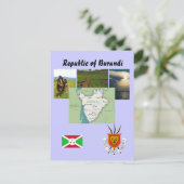 ブルンジの地図 ポストカード (スタンド正面)