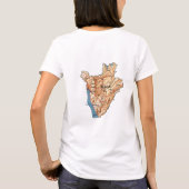 ブルンジの旗と地図とテキストのTシャツ Tシャツ (裏面)