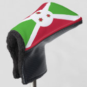 ブルンジの旗を持つゴルフパターカバー ゴルフヘッドカバー (3/4 正面)