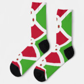 ブルンジの旗を持つ男性クルーの靴下 ソックス (左)