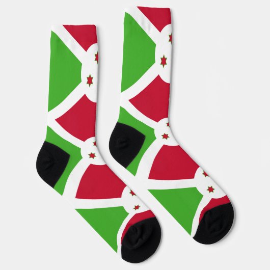 ブルンジの旗を持つ男性クルーの靴下 ソックス (右)