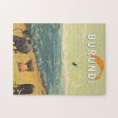 ブルンジイラストレーショントラベルアートヴィンテージ ジグソーパズル (横)