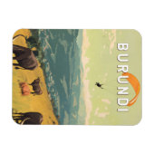 ブルンジイラストレーショントラベルアートヴィンテージ マグネット (横)