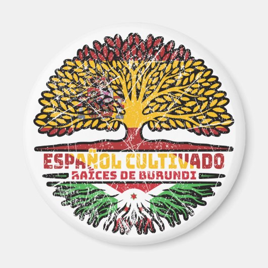 ブルンジスペインのブルンジ国旗 マグネット (正面)