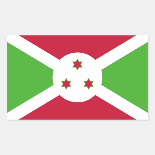 ブルンジ国旗が貼られた長方形シール 長方形シール (正面)