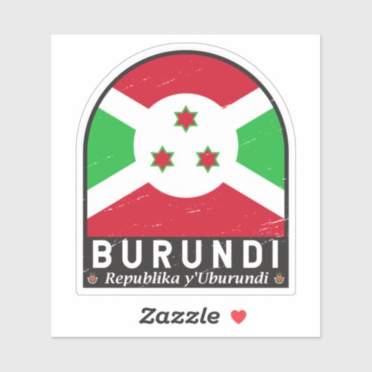 ブルンジ国旗のエンブレム動揺してヴィンテージ シール (シート)