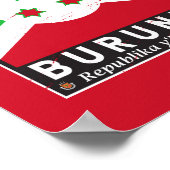 ブルンジ国旗のエンブレム動揺してヴィンテージ ポスター (角)