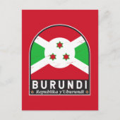 ブルンジ国旗のエンブレム動揺してヴィンテージ ポストカード (正面)