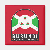 ブルンジ国旗のエンブレム動揺してヴィンテージ マグネット (正面)