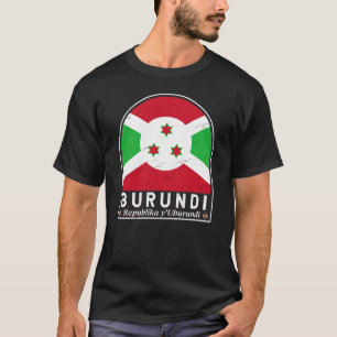 ブルンジ国旗のエンブレム動揺してヴィンテージ Tシャツ