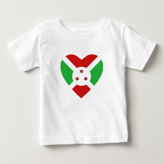 ブルンジ国旗のハートTシャツ ベビーTシャツ (正面)