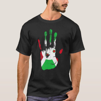 ブルンジ国旗の手の男性女性キッズ Tシャツ
