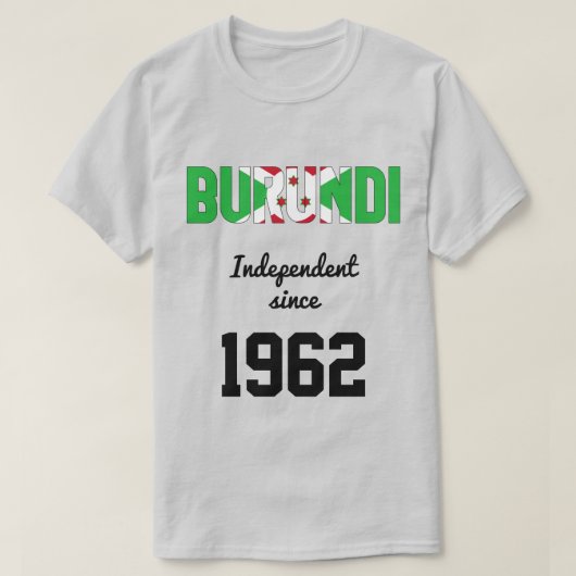 ブルンジ国旗の独立性お祝いTシャツ Tシャツ (デザイン正面)