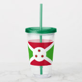 ブルンジ国旗を持つ愛国的なアクリルタンブラー アクリルタンブラー (正面)