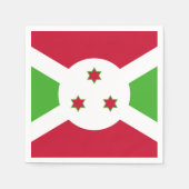 ブルンジ国旗を持つ愛国的な紙のナプキン スタンダードカクテルナプキン (正面)