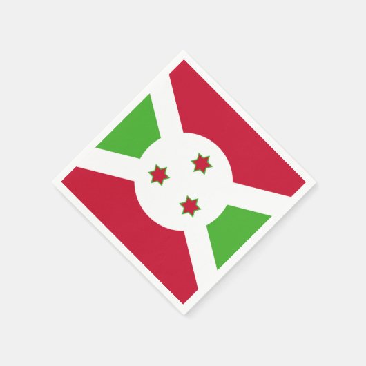 ブルンジ国旗を持つ愛国的な紙のナプキン スタンダードカクテルナプキン (角)