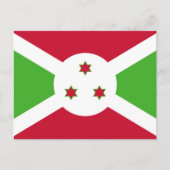 ブルンジ国旗を掲げたはがき ポストカード (正面)