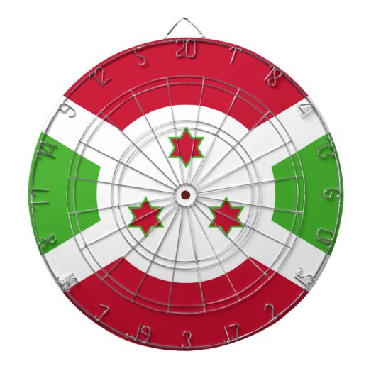 ブルンジ国旗を掲げたダーツボード ダーツボード (正面)