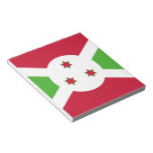 ブルンジ国旗を掲げたメモ帳 ノートパッド (アングル)