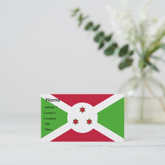 ブルンジ国旗を掲げた名刺 名刺 (スタンド正面)