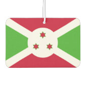 ブルンジ国旗を掲げた車の新入生 カーエアーフレッシュナー (正面)