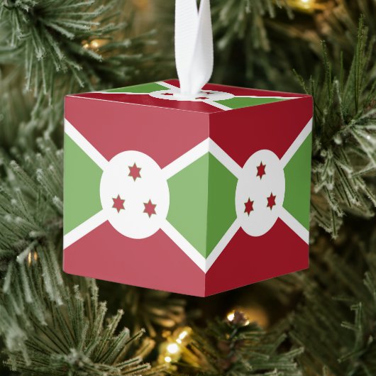 ブルンジ国旗 キューブオーナメント (ツリー)