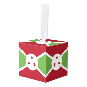 ブルンジ国旗 キューブオーナメント (正面アングル)